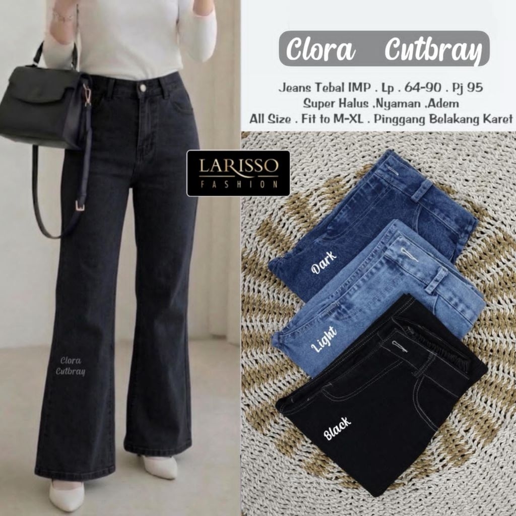 Clora celana panjang wanita jeans Lp 64-90 celana cutbray remaja kekinian bawahan wanita dewasa terb