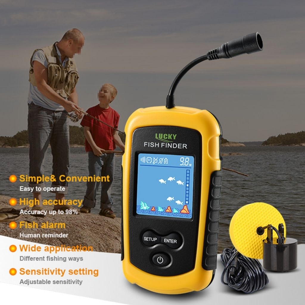 portable fish finder alat deteksi pelacak ikan laut danau sonar sensor pencari ikan portable gps pel