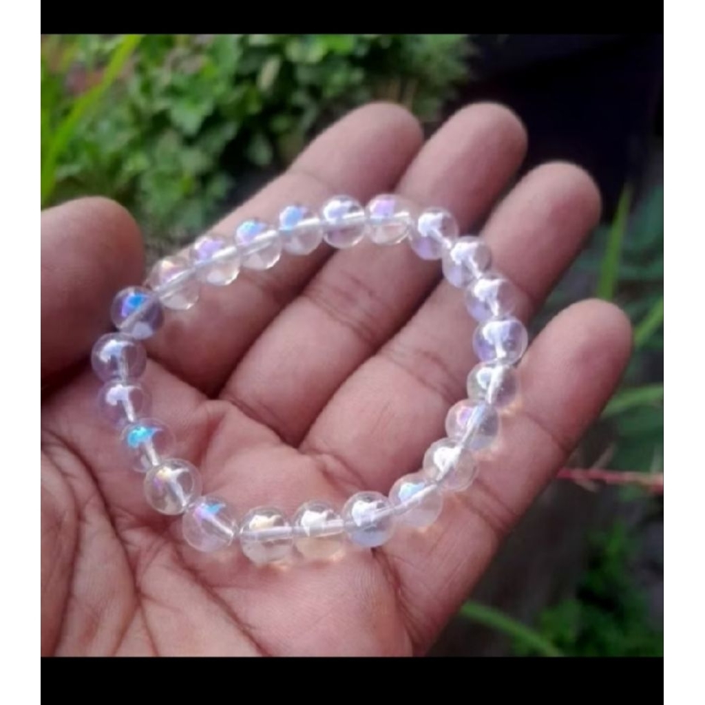 GELANG BATU AKIK KALIMAYA INDIA 8 MM JARONG BIRU