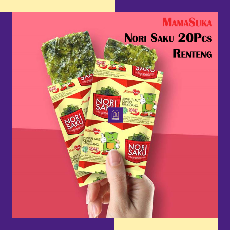 Rumput Laut MamaSuka Nori Saku 20 pcs - Rumput Laut Renteng