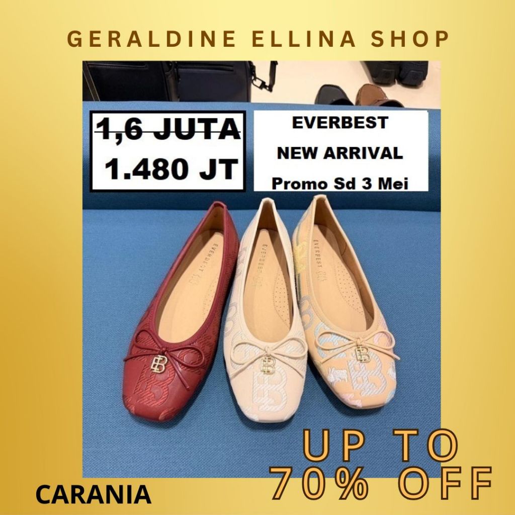 Sepatu flat wanita Everbest 100% original SALE seri CARANIA