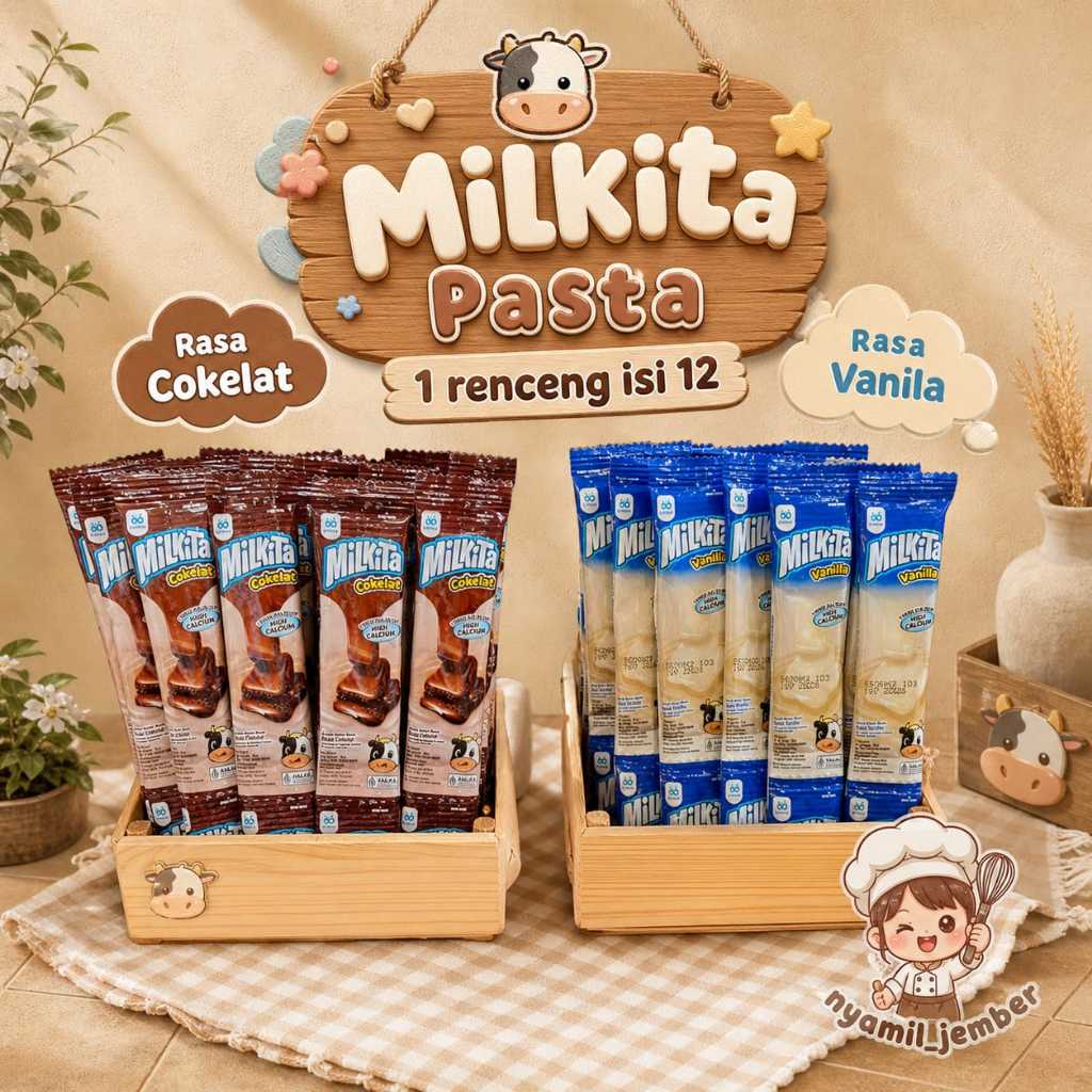 Milkita Pasta Toping Susu Krimer Kental Manis Kemasan Renceng isi 12Sachet @10gr