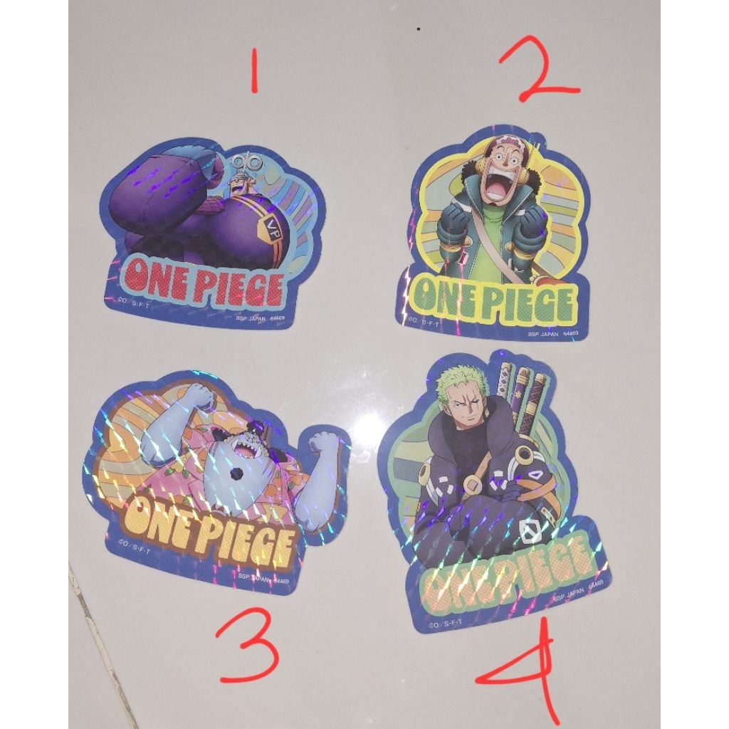 Official Merchandise Stiker One piece zoro jinbe usopp franky