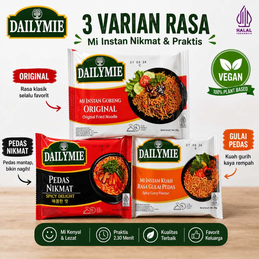 Mie Instan Vegan Daily Mie / Vegan Vegetarian Instan Noodle