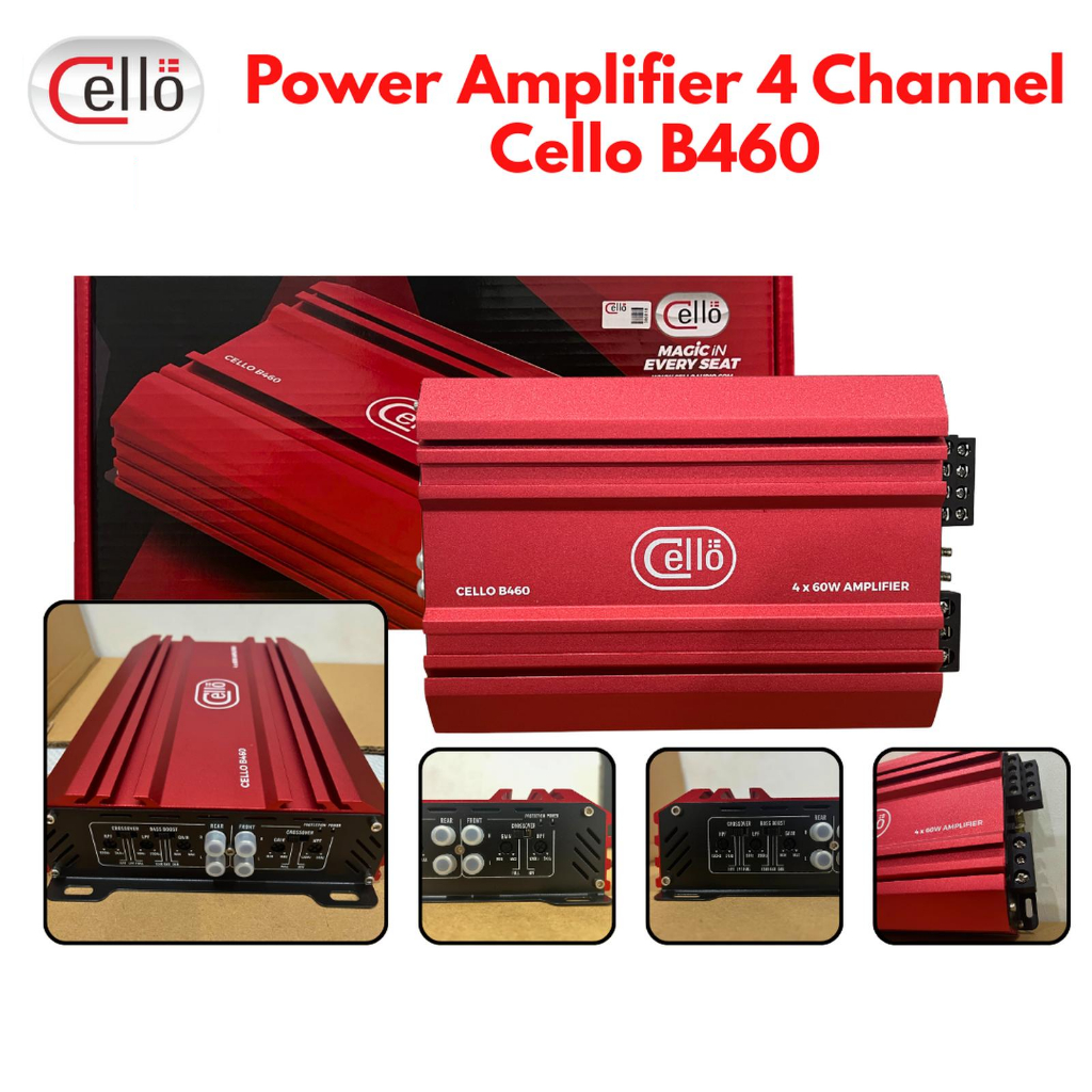 Power 4 Channel Cello B460 Class AB 4x60W / Power CELLO B460 Amplifier / Power Amplifier Mobil