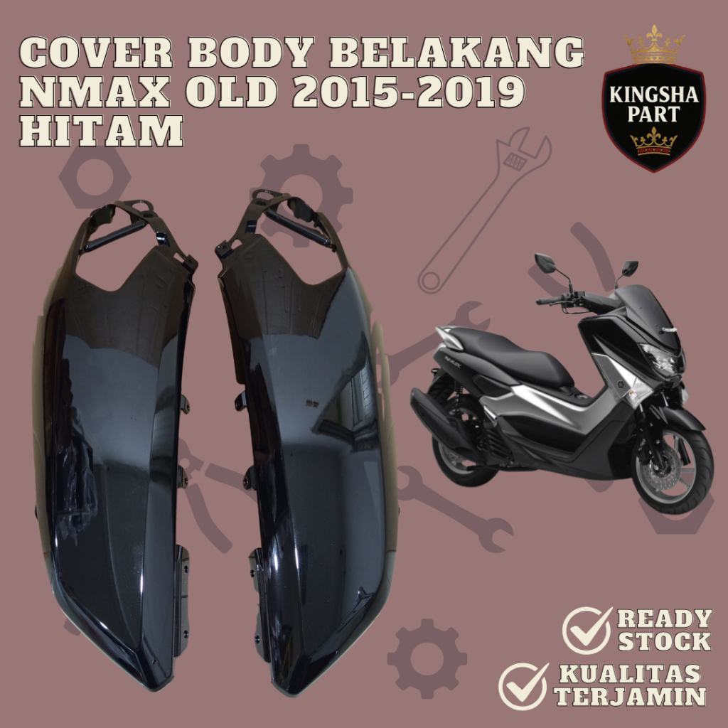 Cover Body Belakang Nmax Old 2015-2019 Bodi Samping Nmax Old HITAM Tenshi