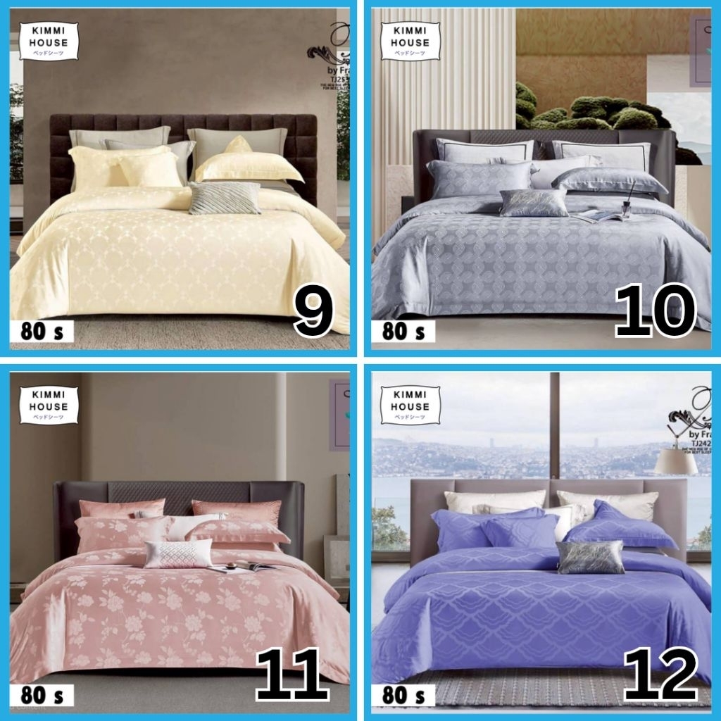 Kimmi-bedset sprei + bedcover jacquard tencel 80s