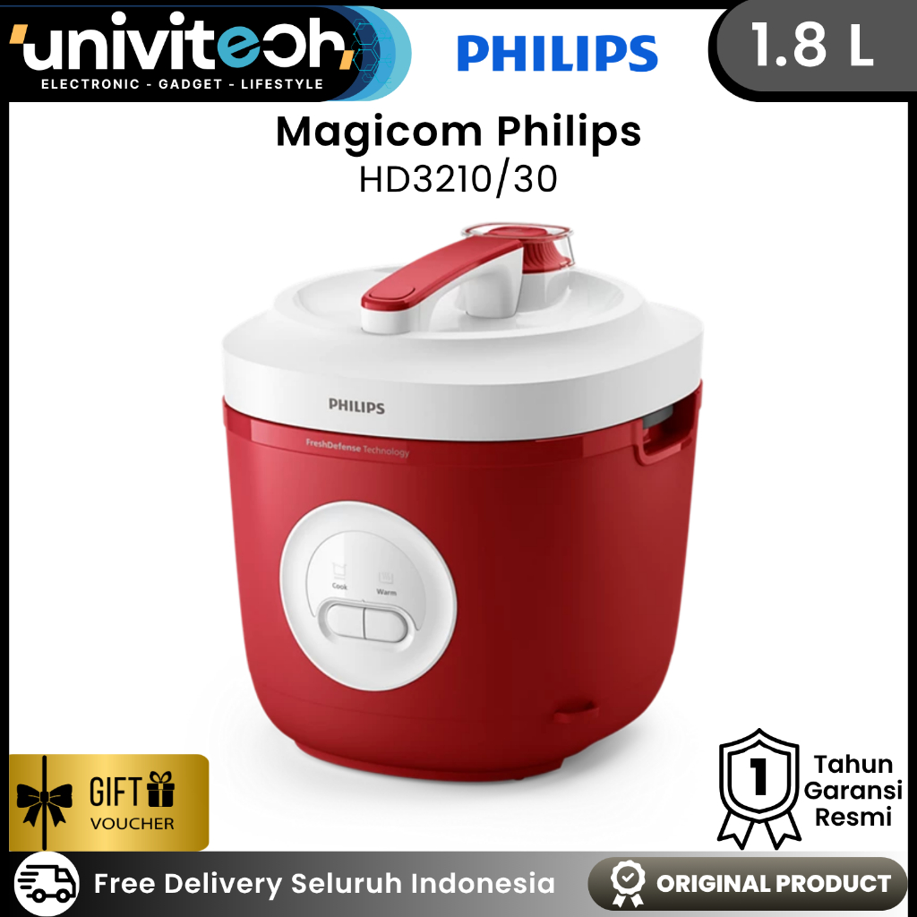 Magicom Philips 1.8 Liter Rice Cooker Anti Lengket Anti Gores Pemanas 3D 5 Lapis Inner Pot - HD3210