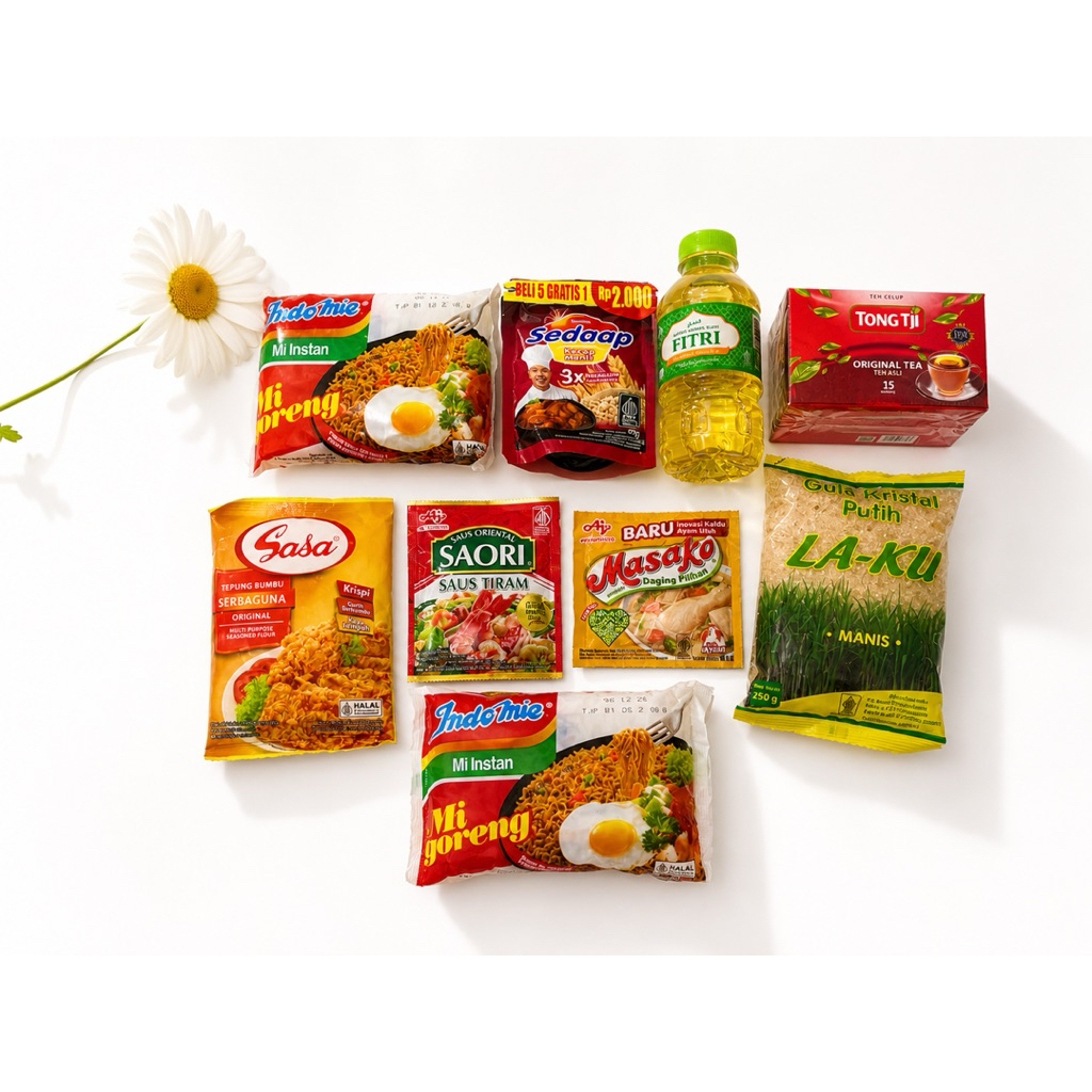 Hampers Sembako Mini Parcel Murah isi Lengkap Cantik Hadiah Lebaran Pengajian Hajatan