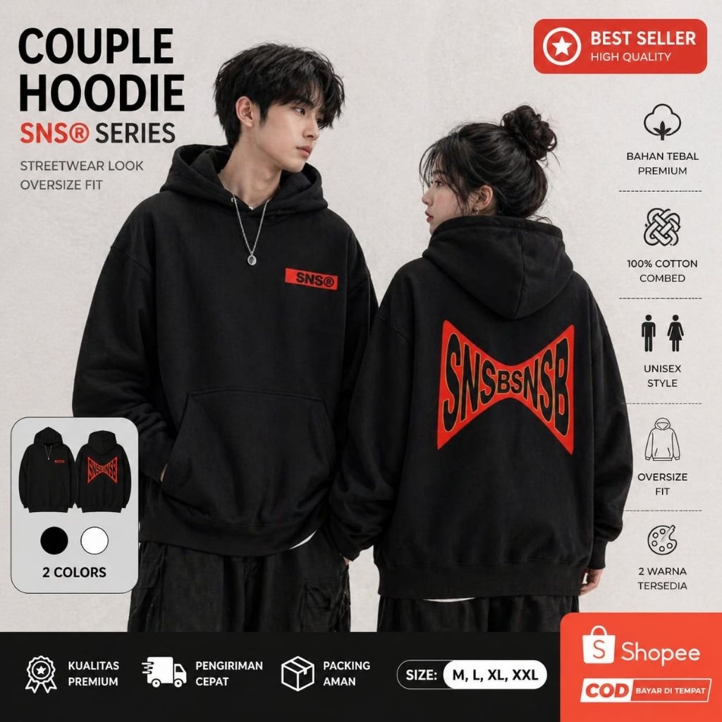 Sweater Hoodie Boxy SNSB STROM Oversize Unisex Pria Wanita Cod