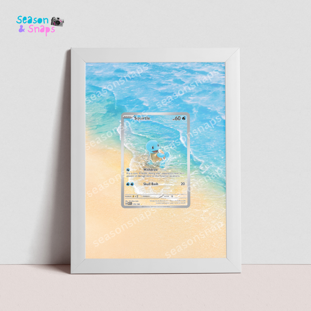 SEASONSNAPS Pokemon TCG Extended Art Frame - Squirtle AR (151)