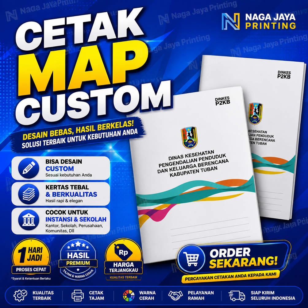 Cetak Map Custom A4 / Folder Map Custom A4 / Map Sekolah / Kantor Custom