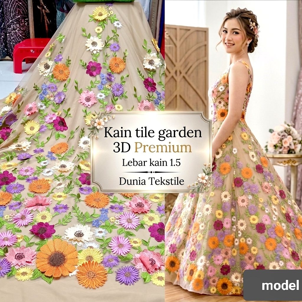 kain tile garden 3D Premium/Kain tile garden 3D mewah