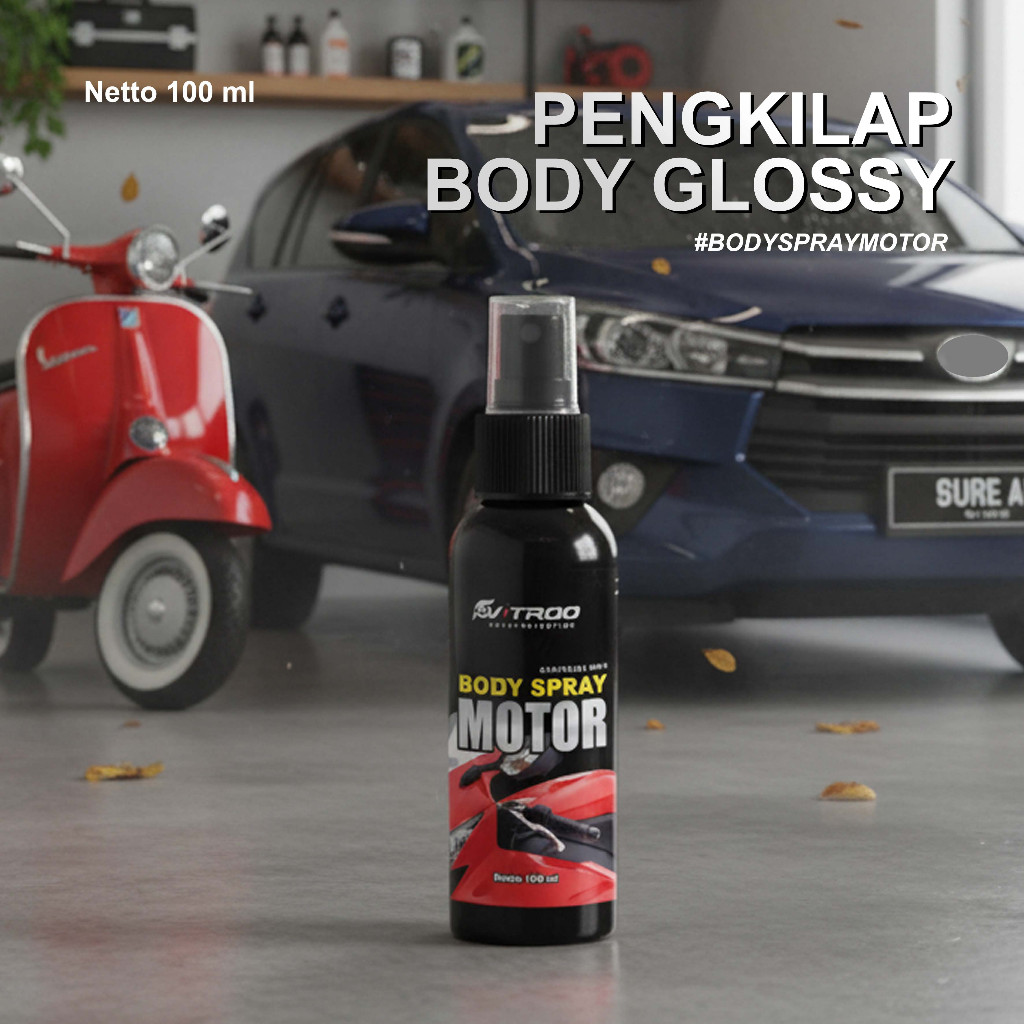 Body Spray Motor - Pengkilap Cat Body glossy Motor dan Mobil 100ml