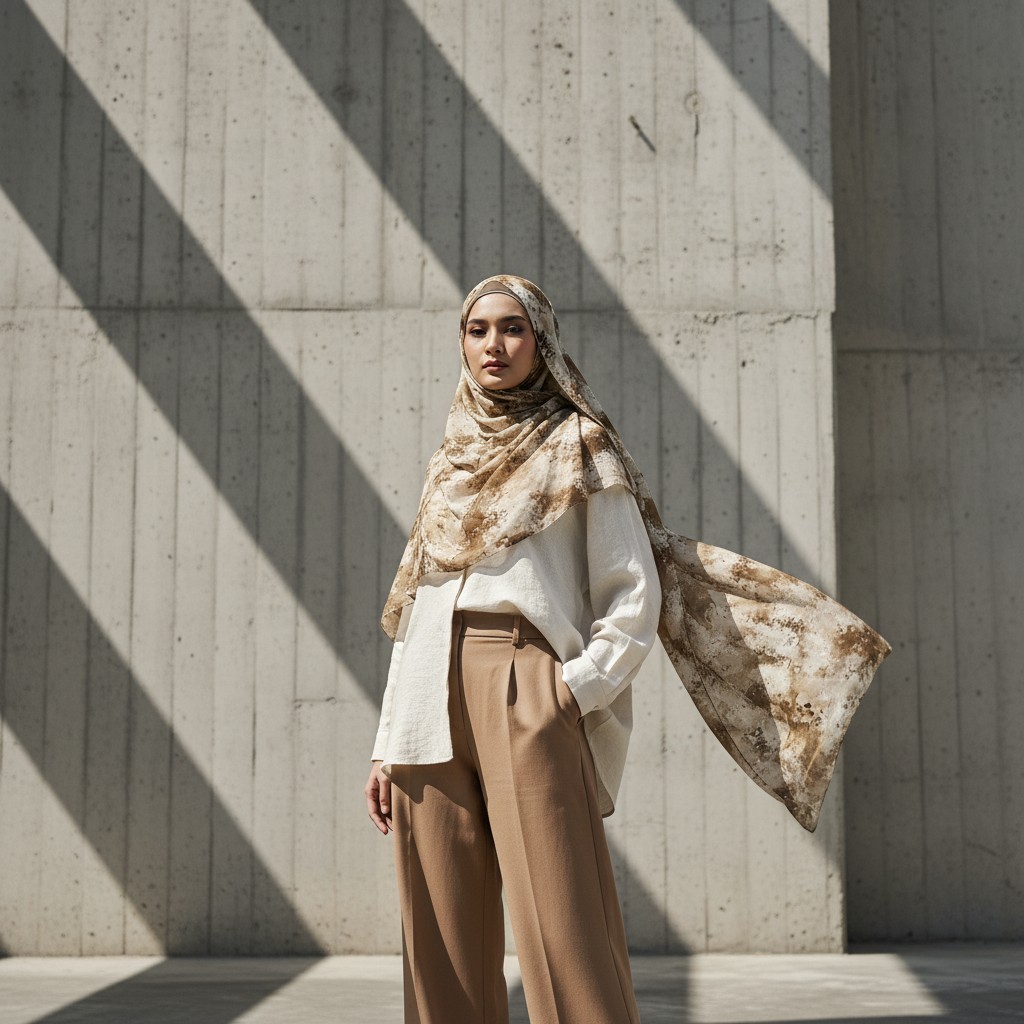 PASMINA VISCOSE MARBLE PRINTED BY NAYARA SCARF