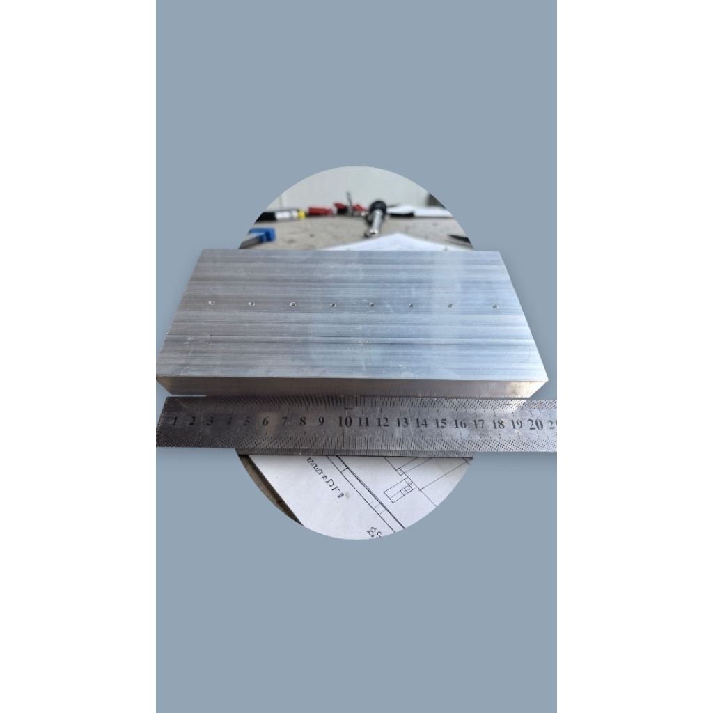 Heatsink alumunium pendingin 5 sirip 4 Tr sanken 20 CM
