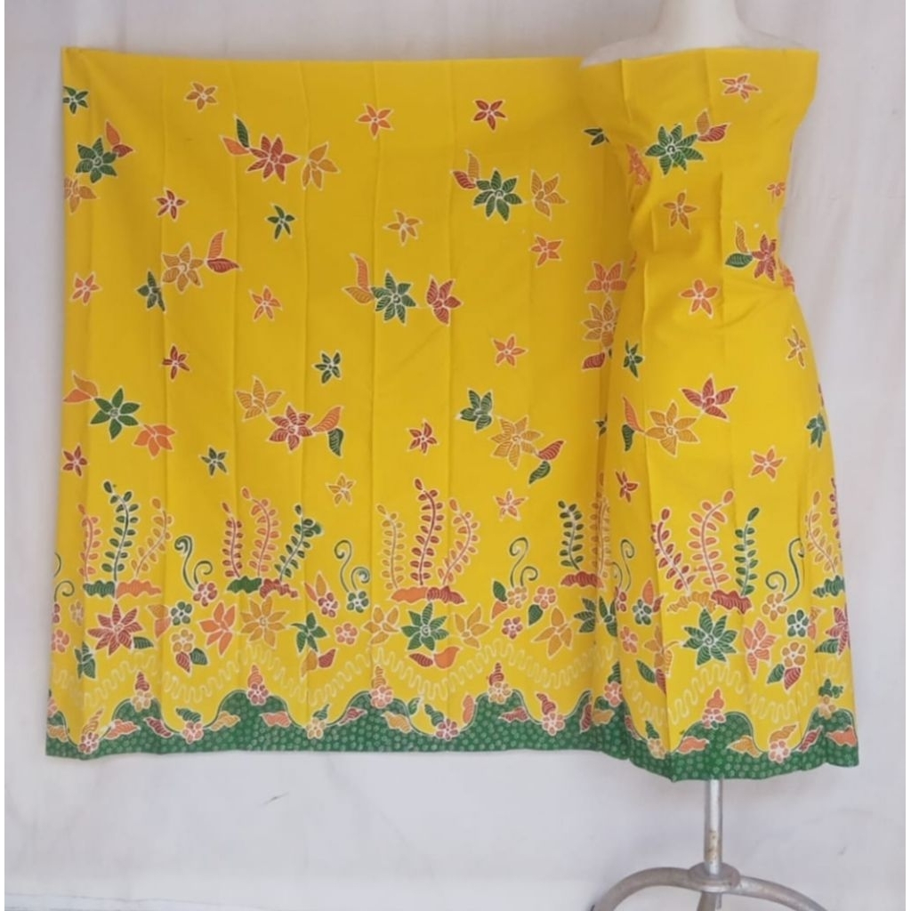 KAIN BATIK TULIS MADURA KUNING CERAH
