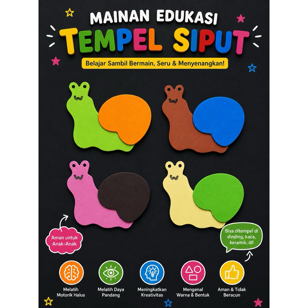 edukasi anak sticker dinding eva foam karakter