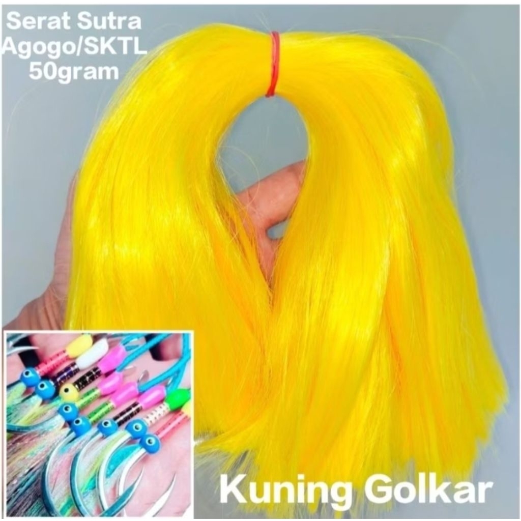 50 gram Serat Sutra Agogo SKTL Serat Kain Umpan Sabiki  serat kain sutra umpan pancing  umpan Sabiki