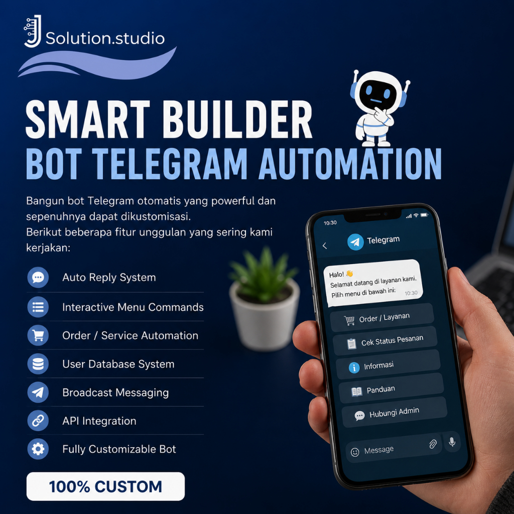 Jasa Pembuatan Bot Telegram Custom | Auto Reply, Sistem Order, Payment, Membership | Cocok untuk Bis