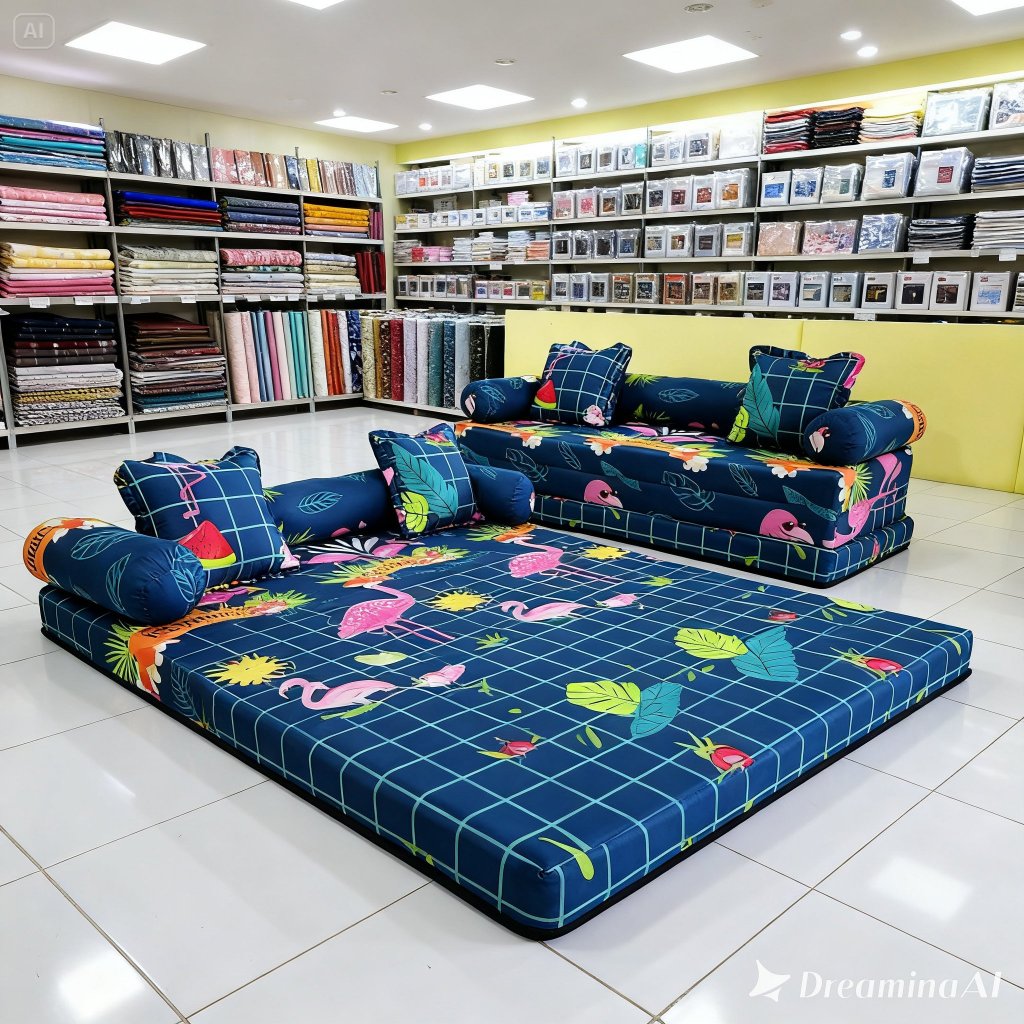 Royal Foam Kasur Lipat Spon Sofa Bed Busa  Bergaransi Ukuran 180x140x10cm 32818252