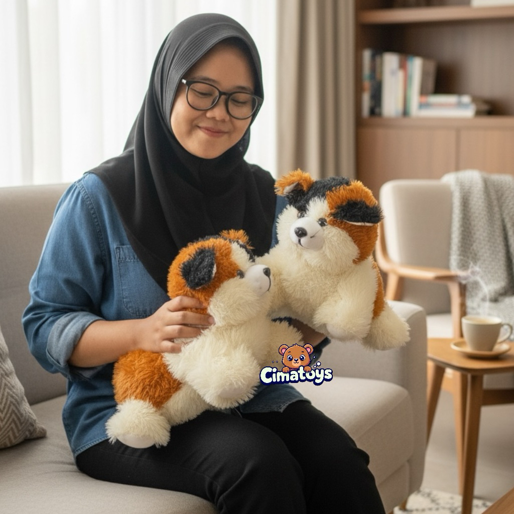 Boneka Kucing Bulu Esmeralda/ Mainan Anak Boneka Kucing Bulu Lembut