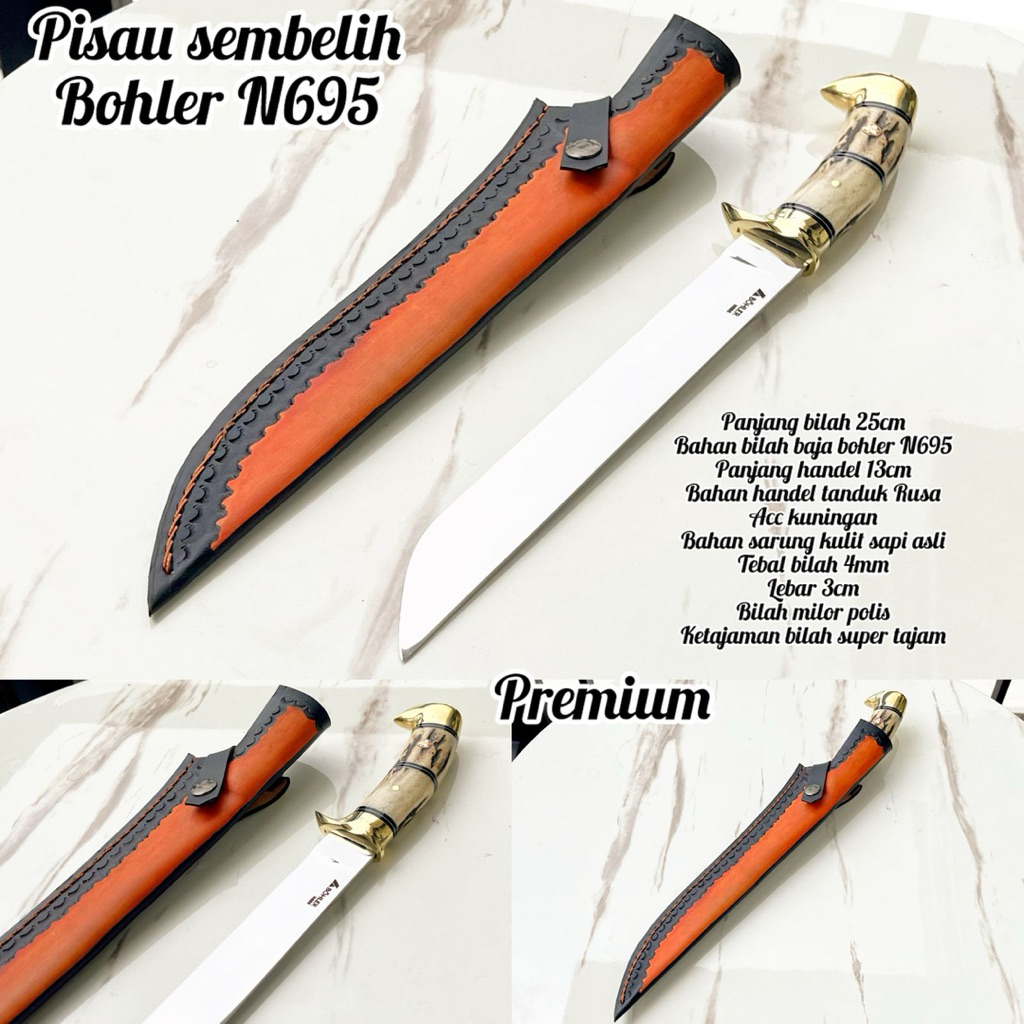 PISAU SEMBELIH GOLOK JAGAL KAMBING BAJA BOHLER N695 SUPER TAJAM