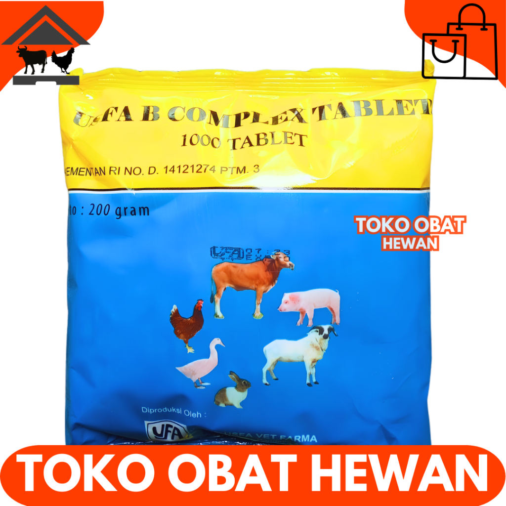 USFA B COMPLEX TABLET - Vitamin B Komplek Untuk Pertumbuhan & Nafsu Makan Sapi Kambing Ayam Babi