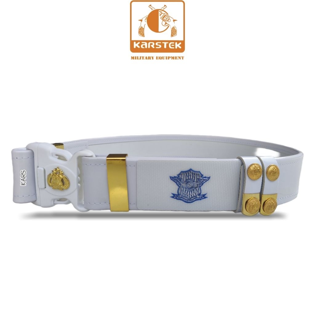 KARS_EXCLUSIVE - Kopel Lantas Polisi - Polri - Griptek Polos Kancing Full Plat Stainles Gold - PERWI
