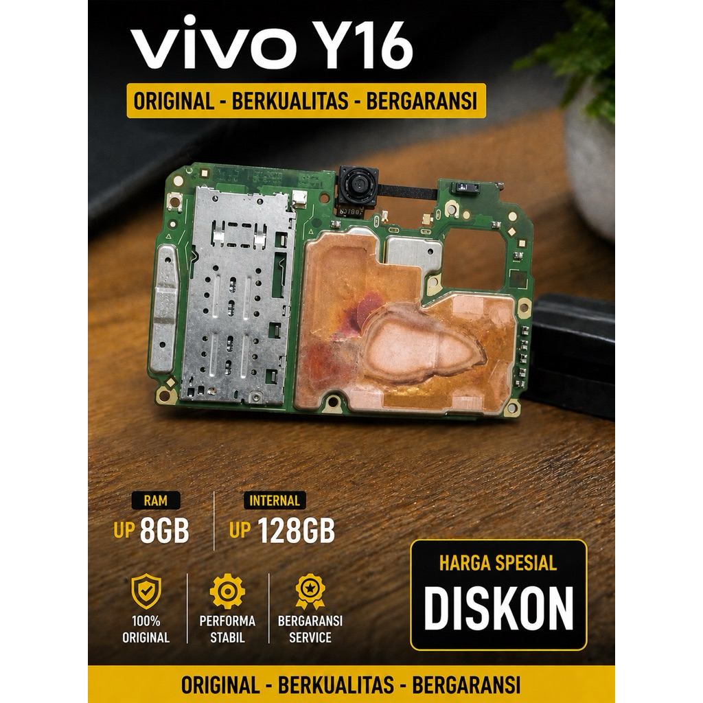 Mesin vivo y16 normal no pola 128Gb