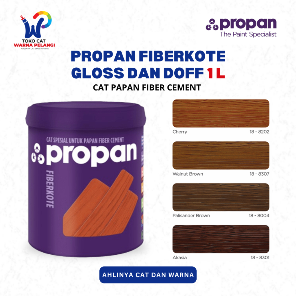 Propan FIBERKOTE Gloss dan Doff 1 Liter | Cat Papan Fiber Semen Propan Fiberkote 1 L