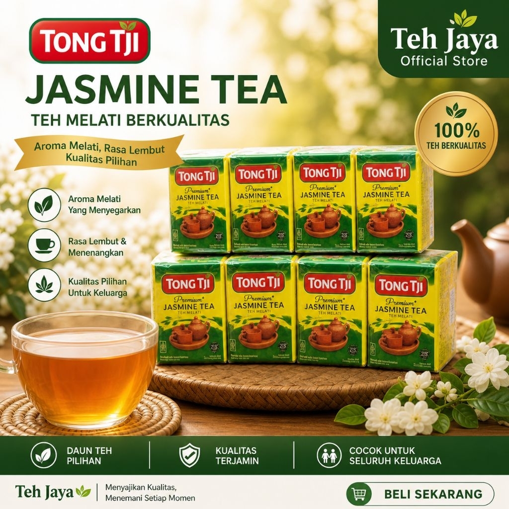 Teh tong tji Melati Tubruk 40gr - Rasa Segar, Kualitas Premium, Cocok untuk Teh Tubruk