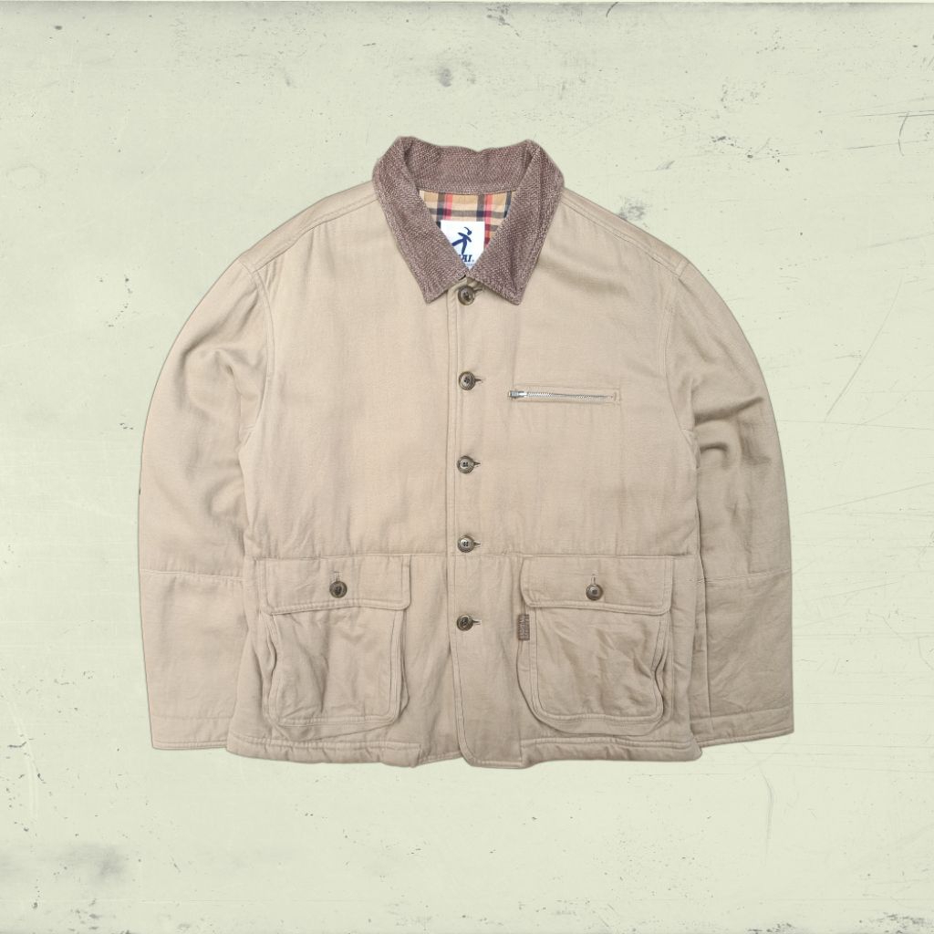 Vintage 90s Barn Coat Jacket Hai Issey Miyake Project Cotton Hunting Farmer Outfit M to L Size
