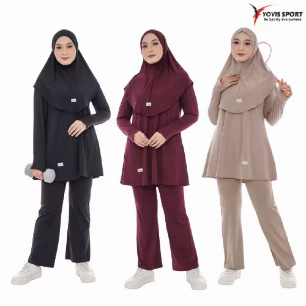 oneset Sport Hijab Wanita Yovis Sport / Oneset Padel/Oneset Olahraga Muslim yovis Sport