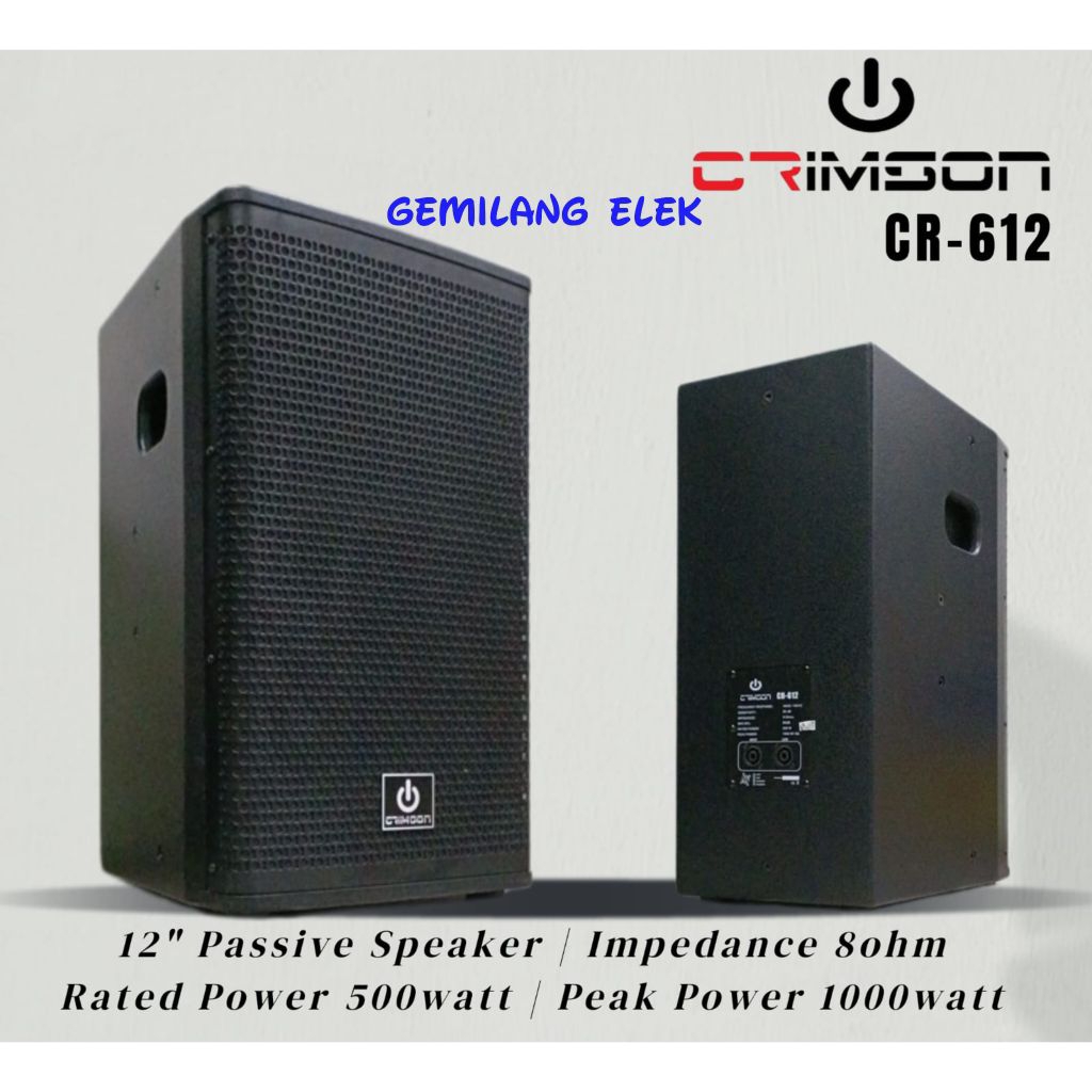 Speaker Pasif CRIMSON CR 612 Original 12 inch Sepasang
