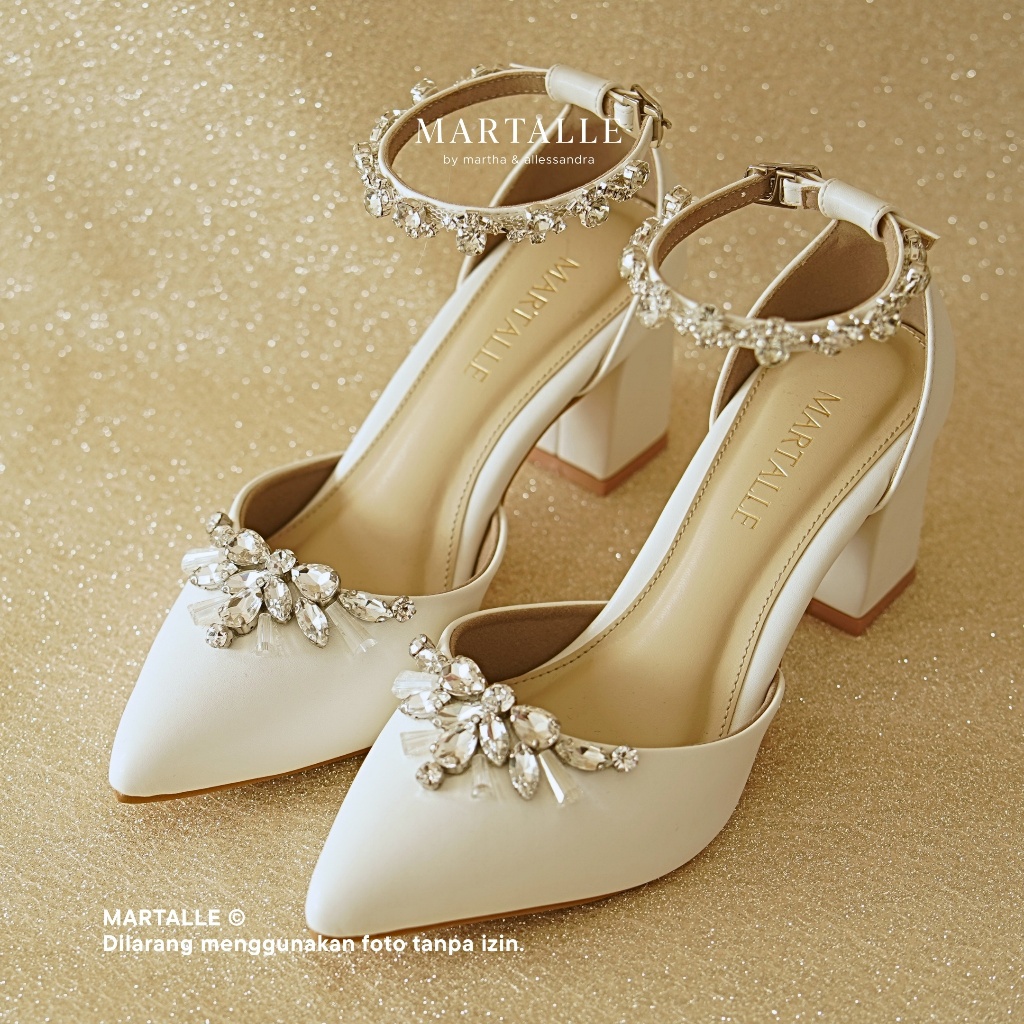 Martalle - Arden | Sepatu Heels Wanita 5 & 7 & 12 CM Stiletto Blockheels | Sepatu Pengantin | Weddin