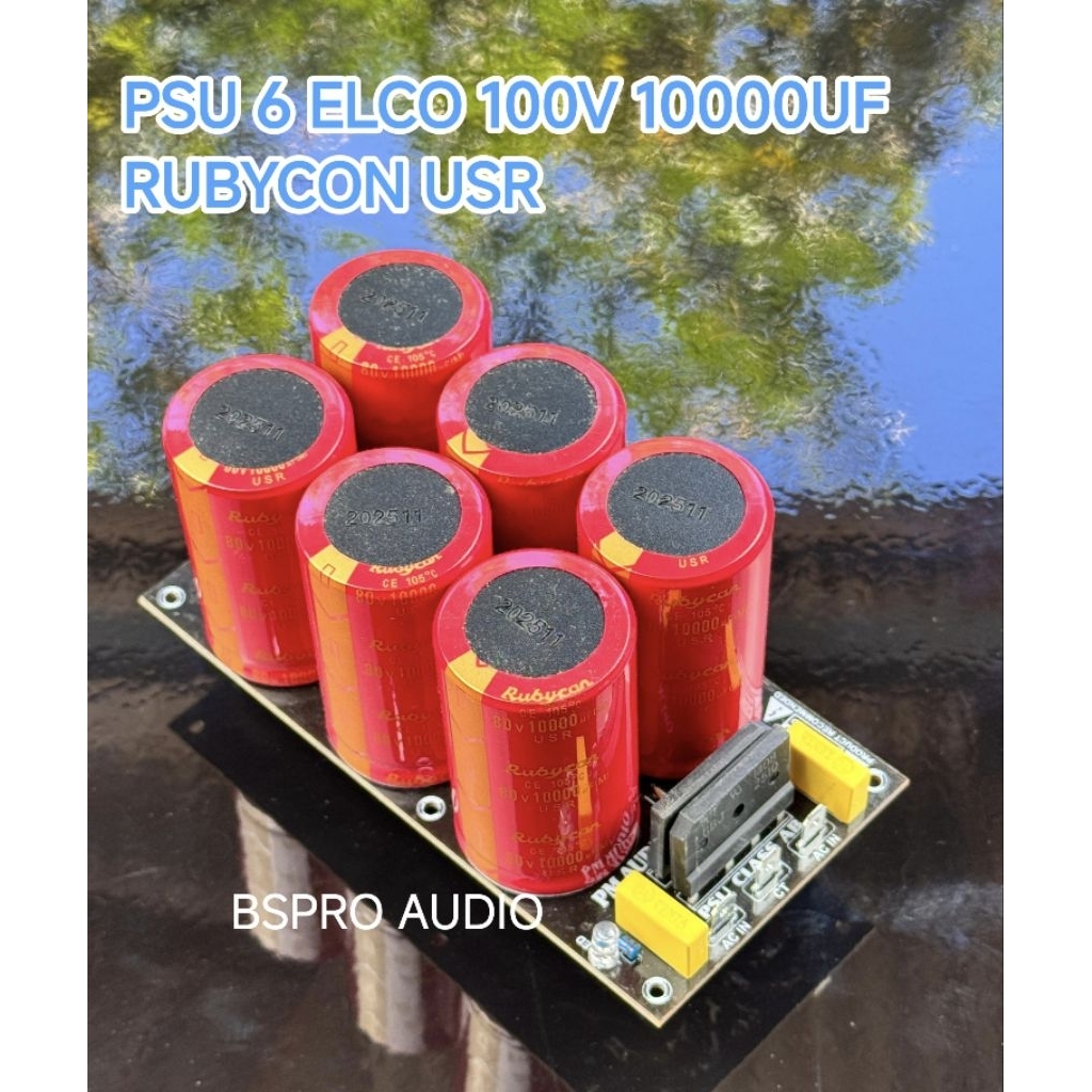 psu 6 elco 80V 10000 UF RUBYCON USR lengkap dioda