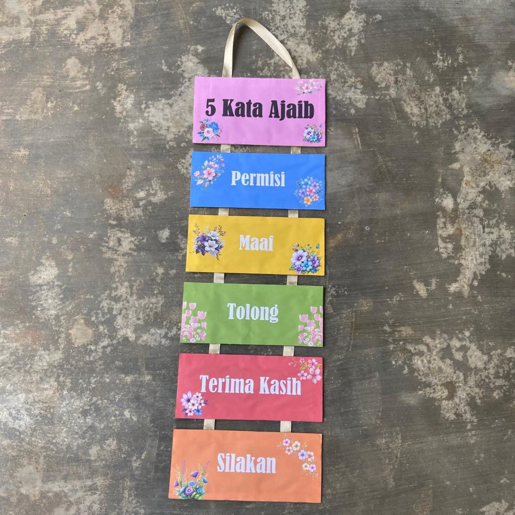NANSTORE | Hiasan Dinding 5 Kata Ajaib dari Bahan Kerdus