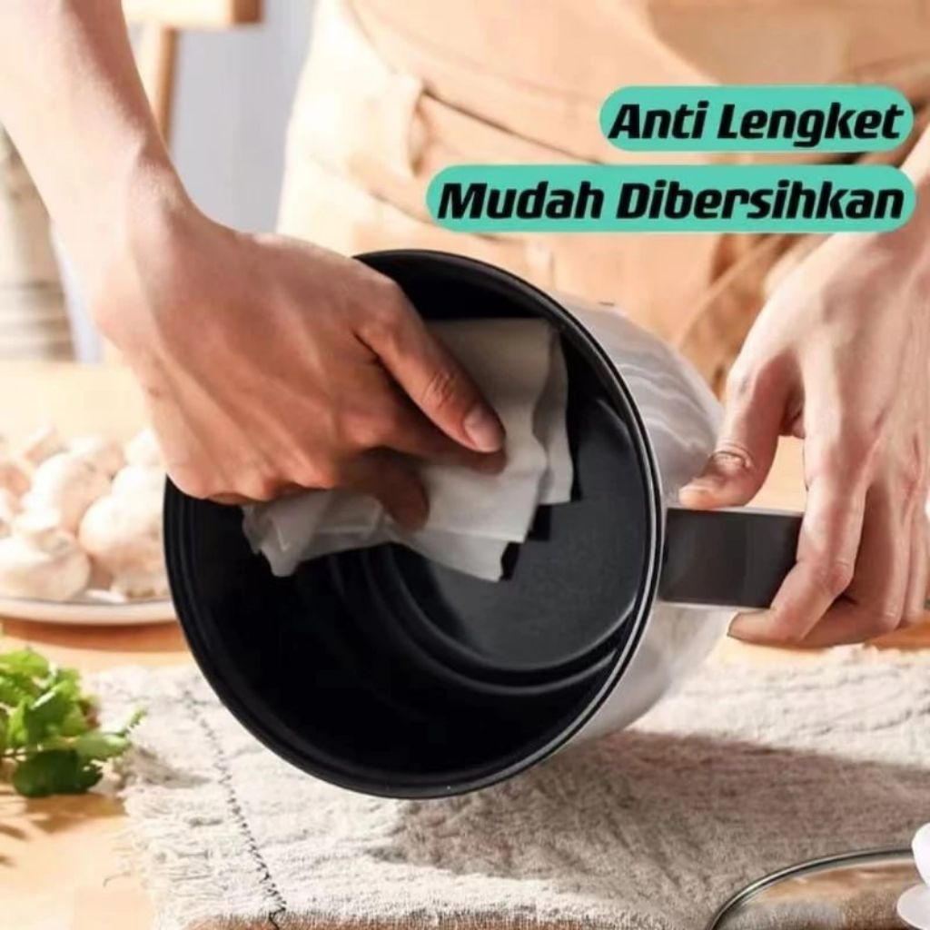 Panci Listrik Elektrik Cooker Stainless Steel Teflon Cooking Pot rice cooker mini