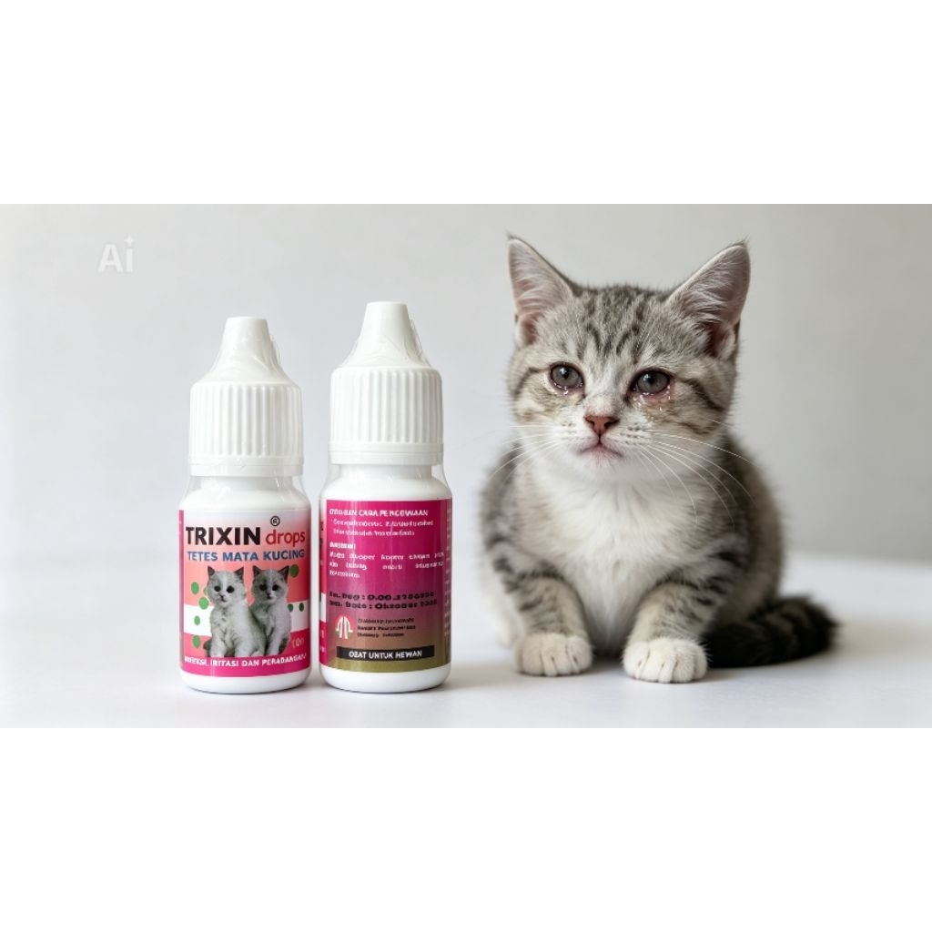 TRIXIN DROPS 10ml - Obat Mata Kucing Ampuh Mengatasi Mata Infeksi/Peradangan/Mata Berair