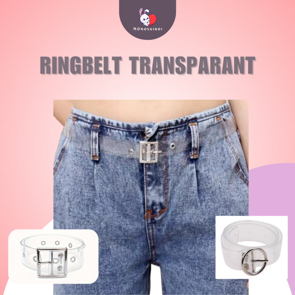 Ikat Pinggang Transparan Wanita Ringbelt Transparan Lebar 2,5cm