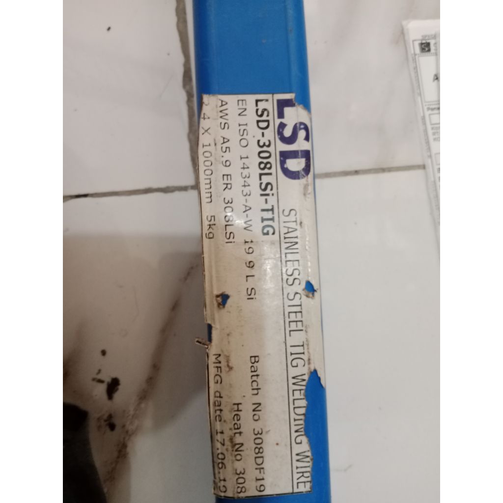 KAWAT LAS STAINLESS STEEL TIG AWS ER308LSi Size. 2.4X1000MM HARGA 1KG