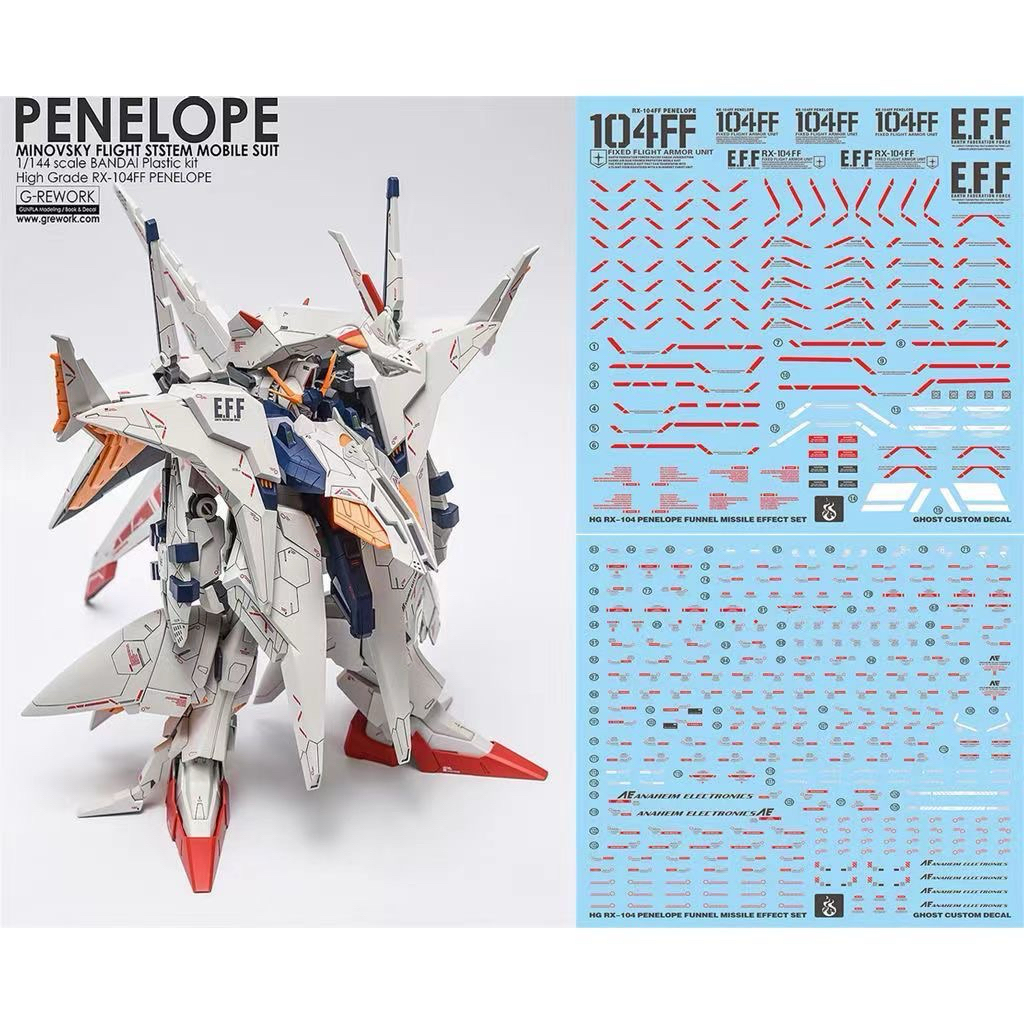 HG Penelope Gundam Water Slide Decal By Ghost
