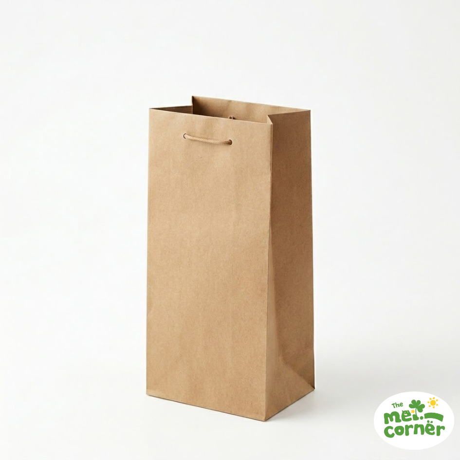 Paper Bag Botol minuman polos 10X10X25 | paperbag coklat tas kertas kraft samson goodie bag souvenir