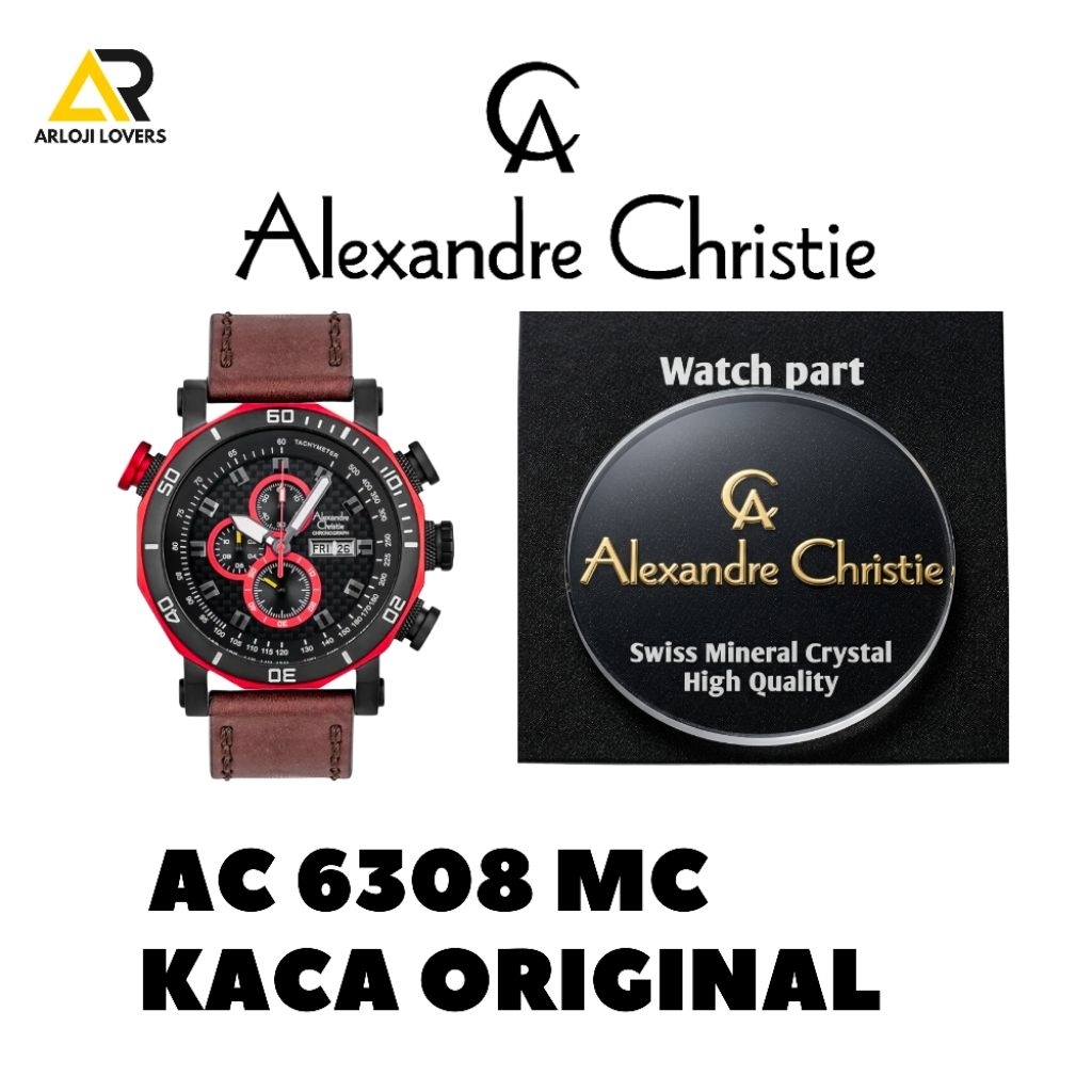 Kaca Original Swiss Mineral Crystal Alexandre Christie Type AC6308MC