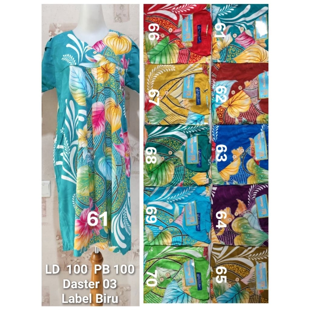 Kencana Ungu daster 03 label Biru LD 100-105 cm