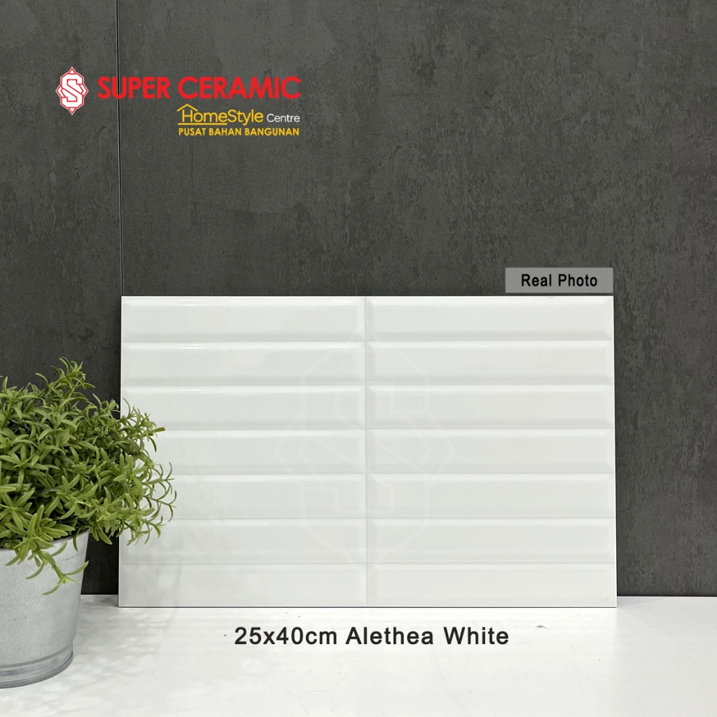 PLATINUM 25x40 Keramik Dinding - ALETHEA WHITE EMB