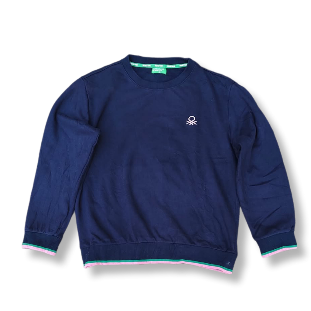UNITED COLORS OF BENETTON SMALL LOGO NAVY CREWNECK | SWEATER | OUTERWEAR | MNZA
