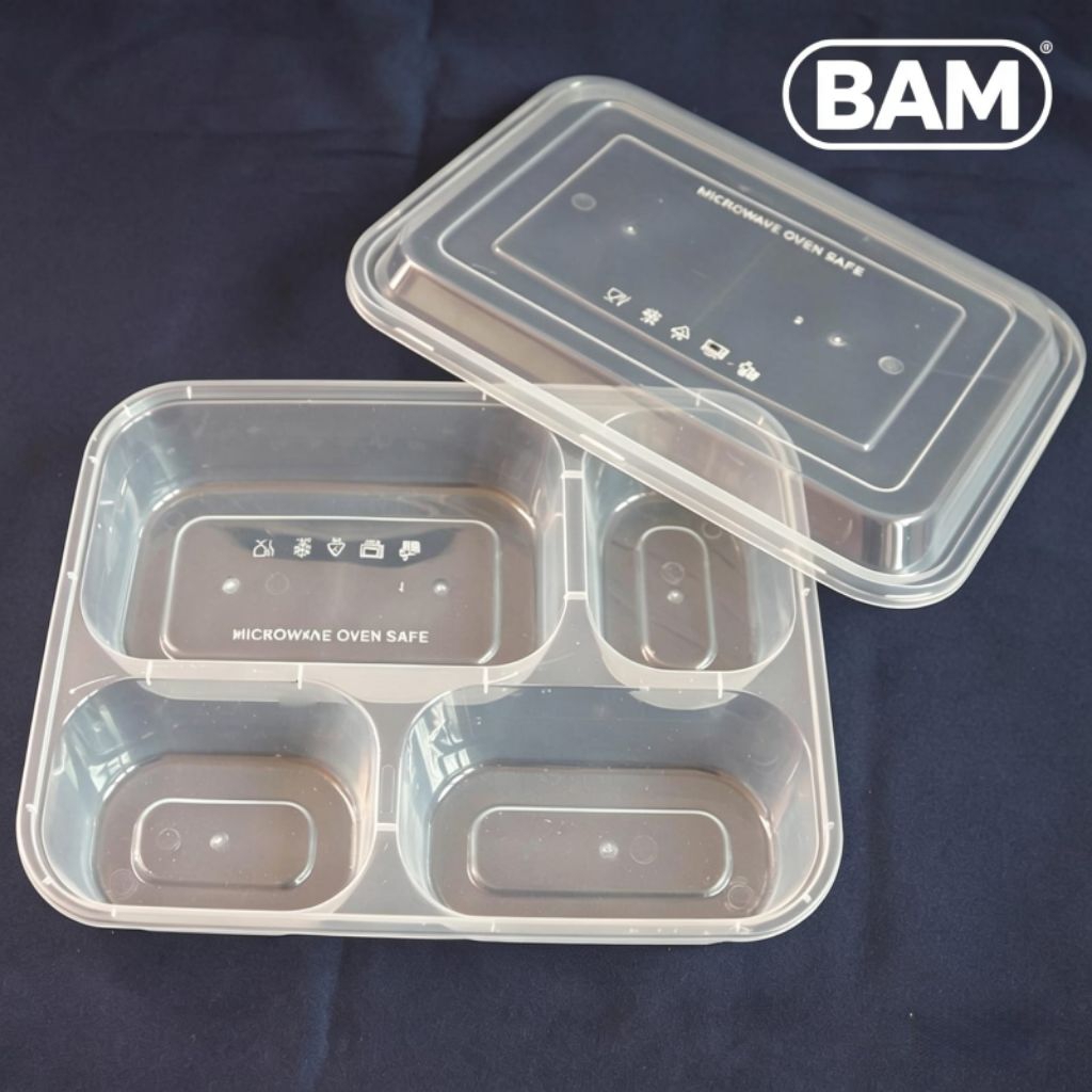 Kotak makan bento tinwall skat 4 isi 25 pcs