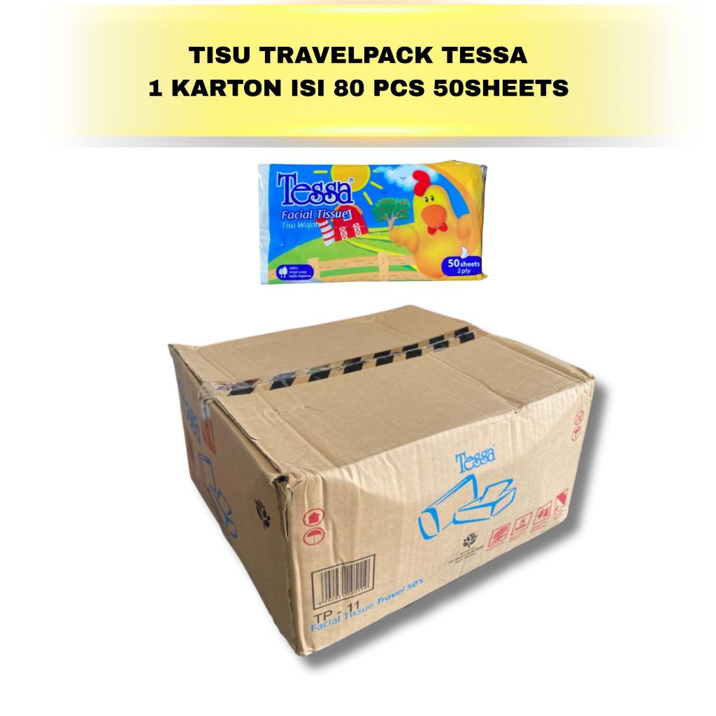TISU TRAVELPACK TESSA 50 SHEET PAKET 1 KARTON ISI 80 PCS